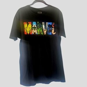 Marvel Authentic Men's Black Cotton Short Sleeve Crew Neck T-Shirt, Size M